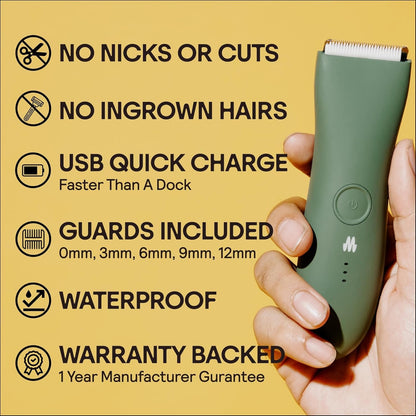 Meridian Waterproof Electric Below-the-belt Trimmer For Men (Sage)